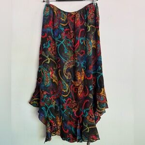 Vintage‎ Chico’s Design Silk Paisley  Handkerchief Hem Skirt Size 1 Boho Y2K